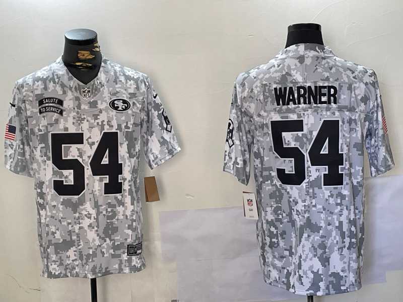 Men%27s San Francisco 49ers #54 Fred Warner Arctic Camo 2024 FUSE Salute to Service Limited Stitched Jersey Dzhi